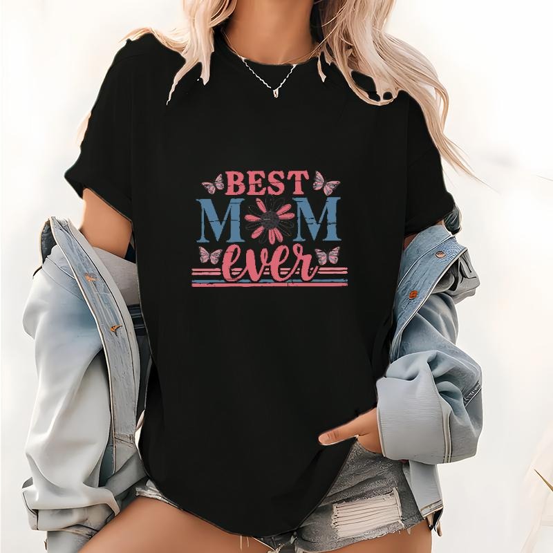 BEST MOM ever" Shirt with Butterfly Gunpla brand Floral Accents Hoodie, Sweatshirt | DripVista.com
