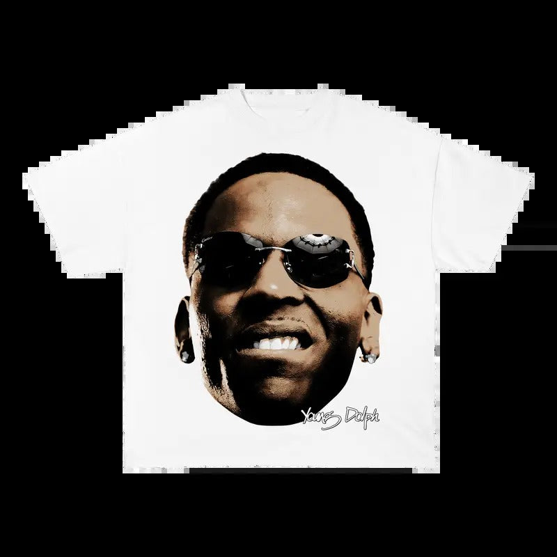 BIG FACE DOLPH TEE Heavy Cotton Tee Basketball Sreetwear 90s Styled Menswear Oversized