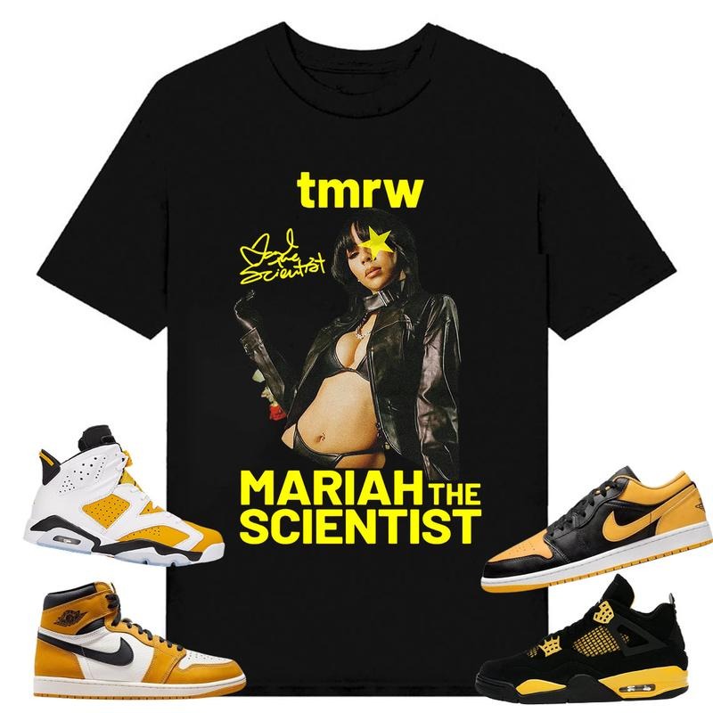 BIG FACE Mariah ST Signture, Shirt to match A J 6s Yellow Ochre, A J 1 Yellow Ochre, A J 4 Thunder, Shirt to matching...