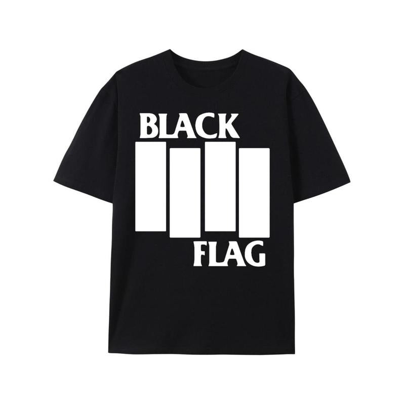 [BLACK FLAG Tee] BLACK FLAG FOG, Breathable Classic Crew Neck Graphic Tee | Trendy Summer Top for Men