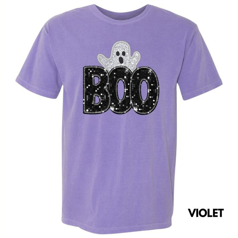 BOO & Ghost FAKE Glitter Comfort Colors T-Shirt 'NLB'