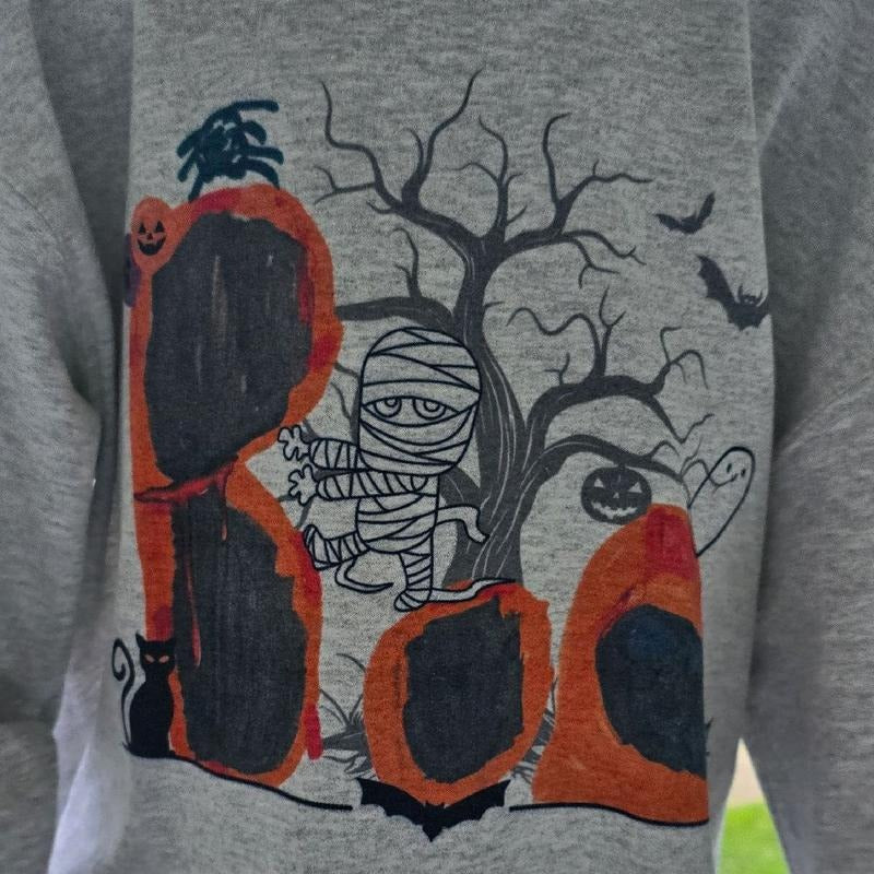 BOO Spooky Tee or Sweatshirt ( design explained in video )