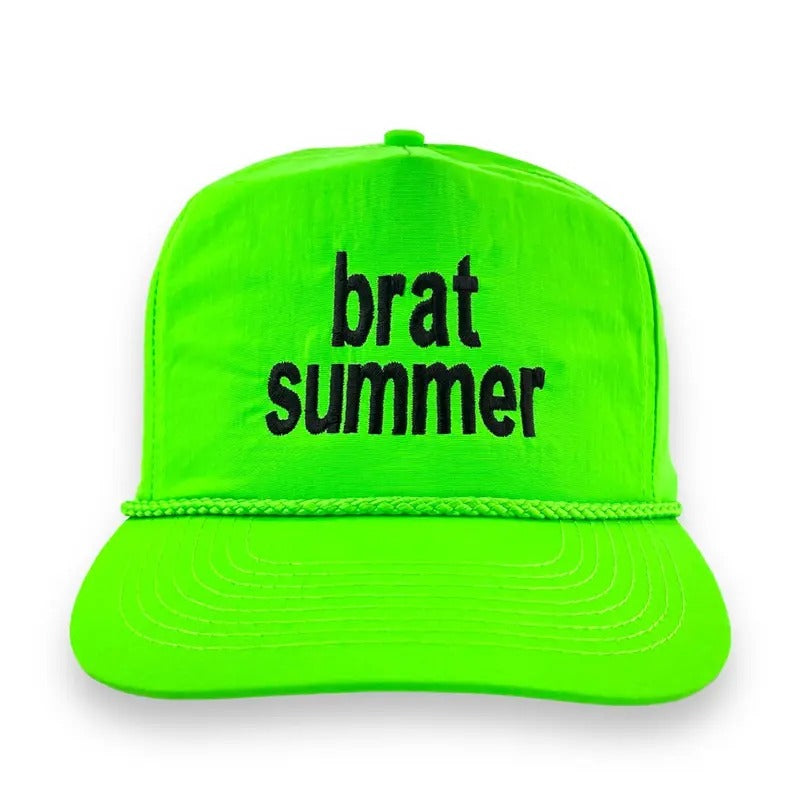 BRAT SUMMER Rope Hat Nylon Custom Embroidered T-Shirts, Hoodie, Sweatshirt | DripVista.com