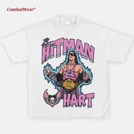 BRET HITMAN HART TEE, Wrestling Tee, Wrestling Graphic Tee, 2025 Wrestler Shirt, Sports Shirt, Vintage Wresting Shirt, Wrestling Fan Gift