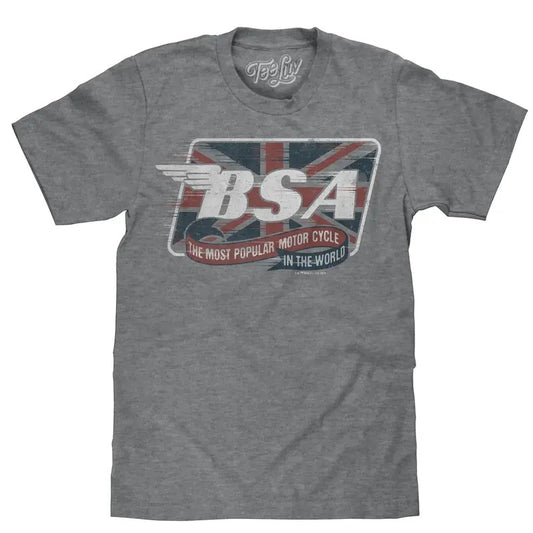 BSA Motorcycles Union Jack T-Shirt - Gray