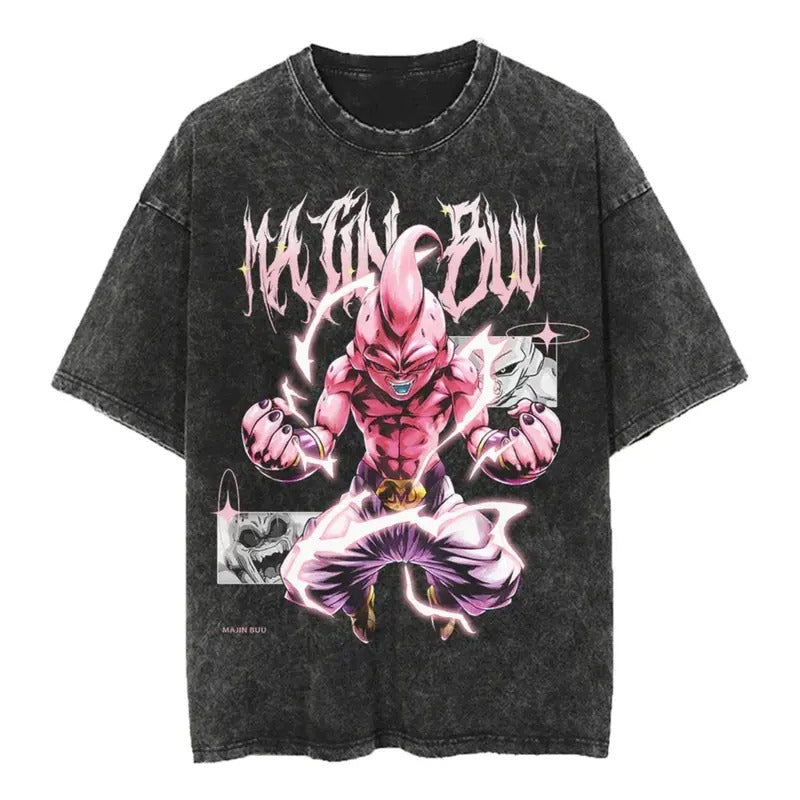 BUU Saga Washed Shirt Menswear Top Underwear Tshirt Streetwear T-Shirt Hoodie, Sweatshirt | DripVista.com