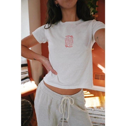 Baby Tee Cowgirl, Country Concert Shirt, Babytee Western, Cowboy Boots Tee, Cowboy Babytee, Western Cowgirl Tee