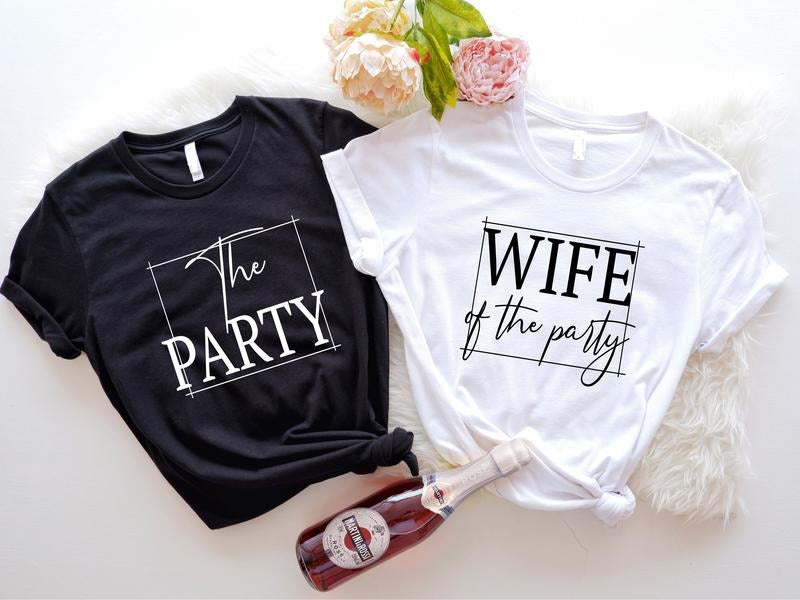 Bachelorette Party Shirt, The Party T-shirt, Matching Bridal Shower Tee, Bride Gift Tee, Funny Bridal Party Short Sleeve, Bridesmaid Shirts.