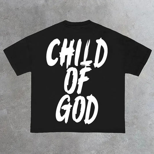 Back Printed Child Of God Short Sleeve T-Shirt - Cotton Shirt - S to 4XL - Multiple color