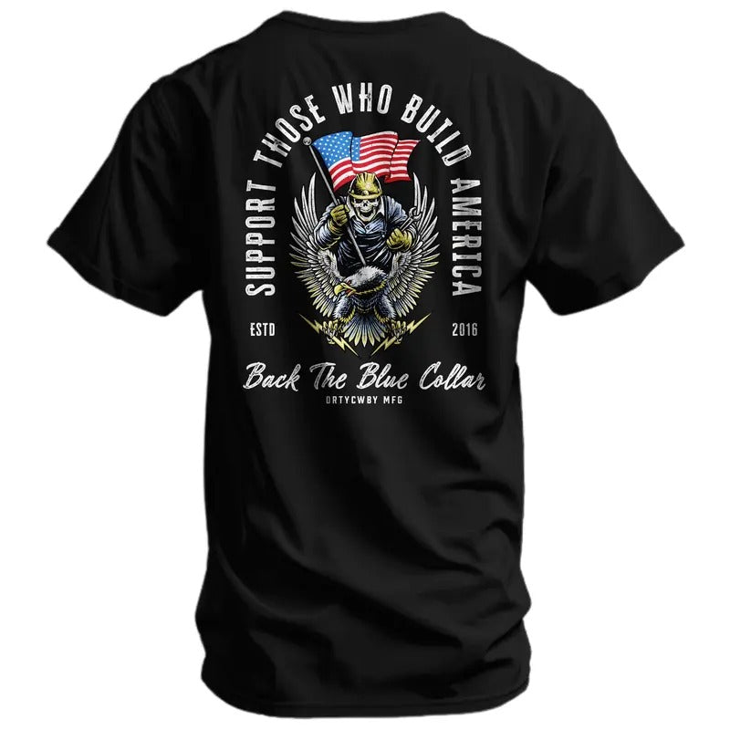 Back The Blue Collar Men's T-Shirt Hoodie, Sweatshirt | DripVista.com