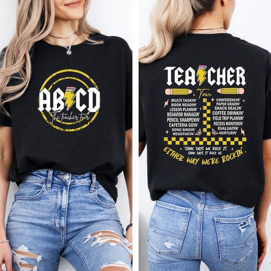 Back To School ABCD Teacher Tour T Shirt,Teacher Last Day Of School T-Shirt,Teacher Summer Shirt,Back To School Shirt,Retro Teacher Tour Shirt,Teacher Gift