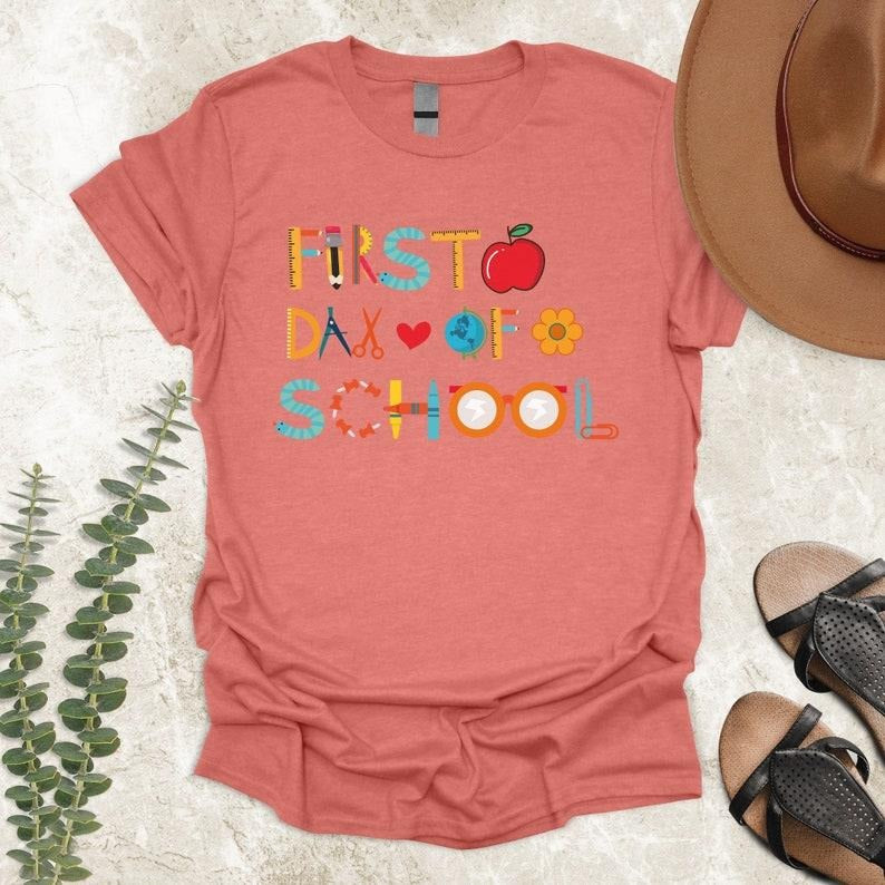 Back To School First Day of School T Shirt Sweater Hoodie, Happy First Day of School Shirt, Teacher Shirt, Teacher Life Shirt, 1st Day of School Shirt ,School Shirts