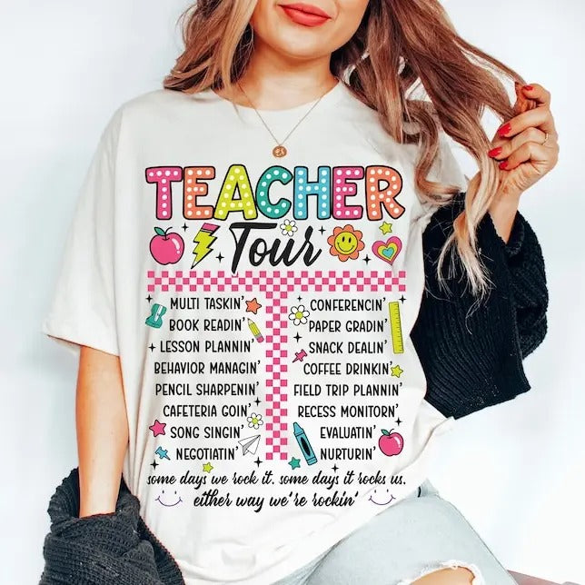 Back To School Retro Teacher Tour Shirt, ABCD Teacher Tour Shirt, Back To School, End of Year Shirt, Teacher Gift, Teacher T shirt Sublimation, Elementary School