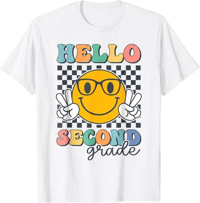 Back To School Shirts, Hello Second Grade Teacher Team 2nd Grade Back To School T-Shirt Cotton Fashion Casual Classic...