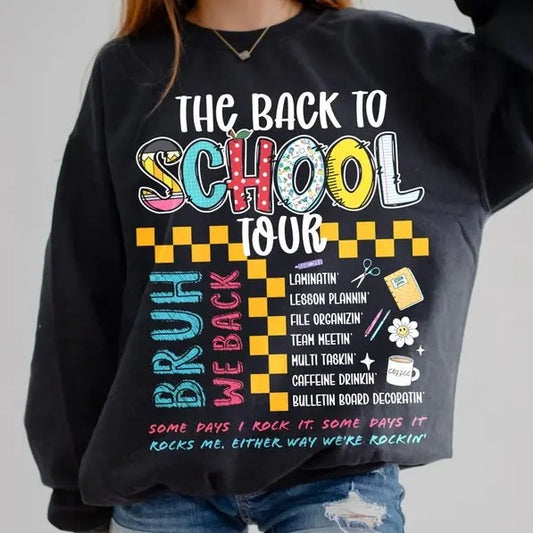 Back To School The back to school tour Shirt,Bruh we back Shirt,Back to school Shirt,back to school sublimation,Teacher Shirt,Retro Teacher Shirt,school doodles Shirt style 02