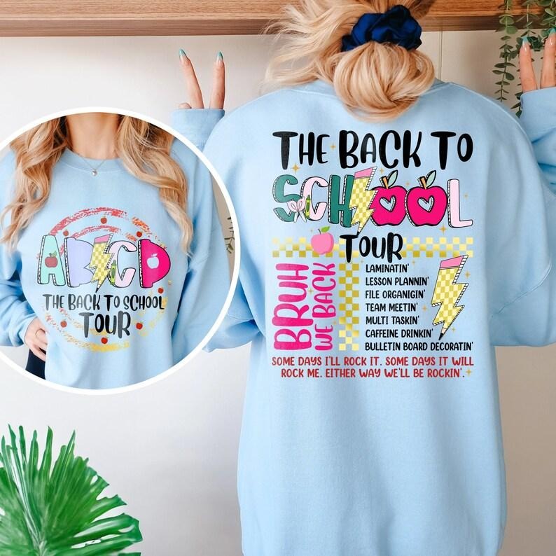 Back To School Tour Retro The Back To School Tour T-Shirt, Teacher Gift, ABCD Teacher T-shirt, Kindergarten Teacher Shirts, Hello School Tee, Funny Teacher Gift