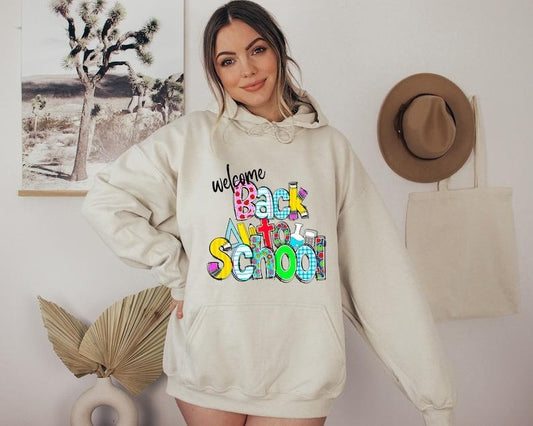 Back To School Welcome Back To School T Shirt Sweater Hoodie, Back To School Hoodie, First Day of School Hoodie, Teacher Appreciation, Hello School Hoodie, Teacher Hoodie