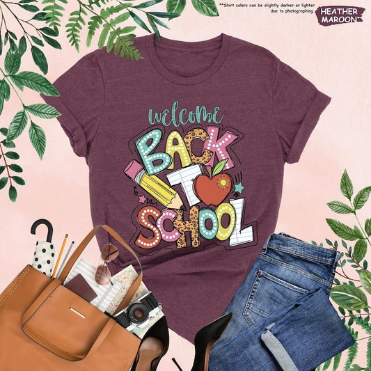 Back To School Welcome Back To School T Shirt Sweater Hoodie, First Day Of School Shirt, Back To School Gift, Teacher Shirt,School Shirt,Cute Teacher Gift,1st Day Of School