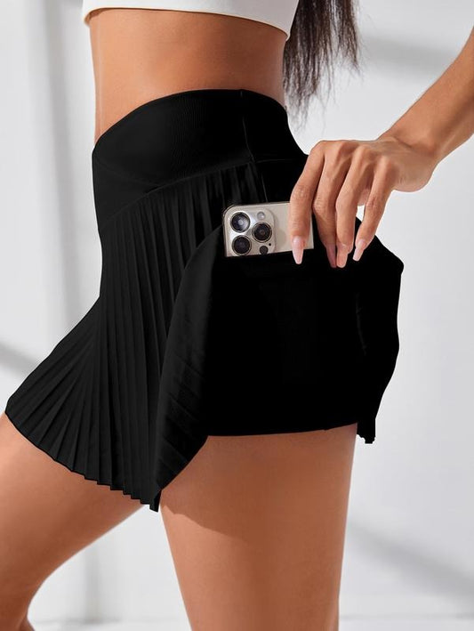 BacktoSchoolTikTokShop Basic Pleated Skirts for Women High Waisted Tennis Golf Sports Skorts with Pocket Casual Athletic Workout Skater