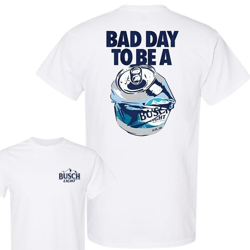 Bad Day Hidden leaf ninja Be WB shield Busch Light T-Shirt, Double-Sided Classic Cotton Tee for Men & Women, Funny Beer...