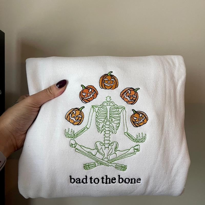 Bad to the Bone Skeleton Sweatshirt T-Shirts, Hoodie | DripVista.com