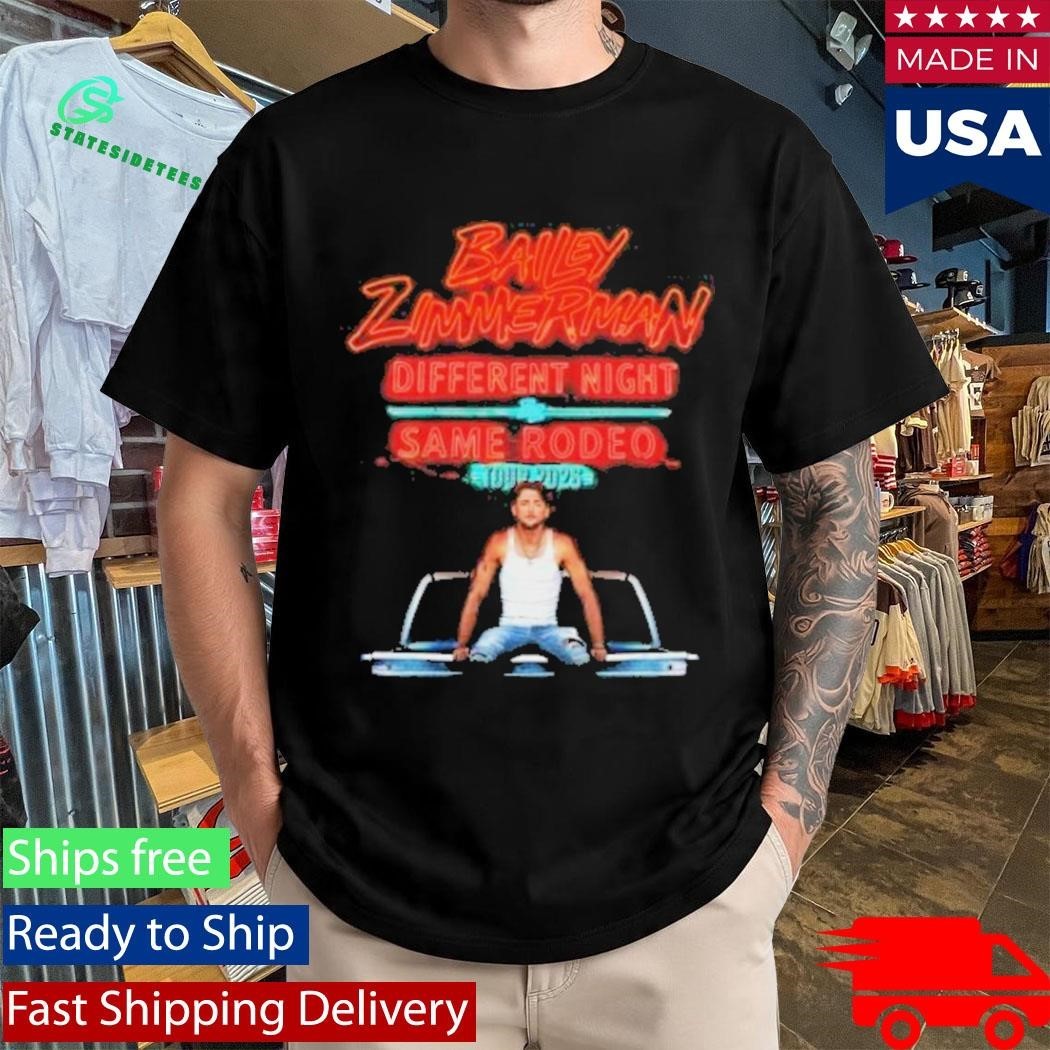 Bailey Zimmerman Different Night Same Rodeo 2026 Tour Shirt