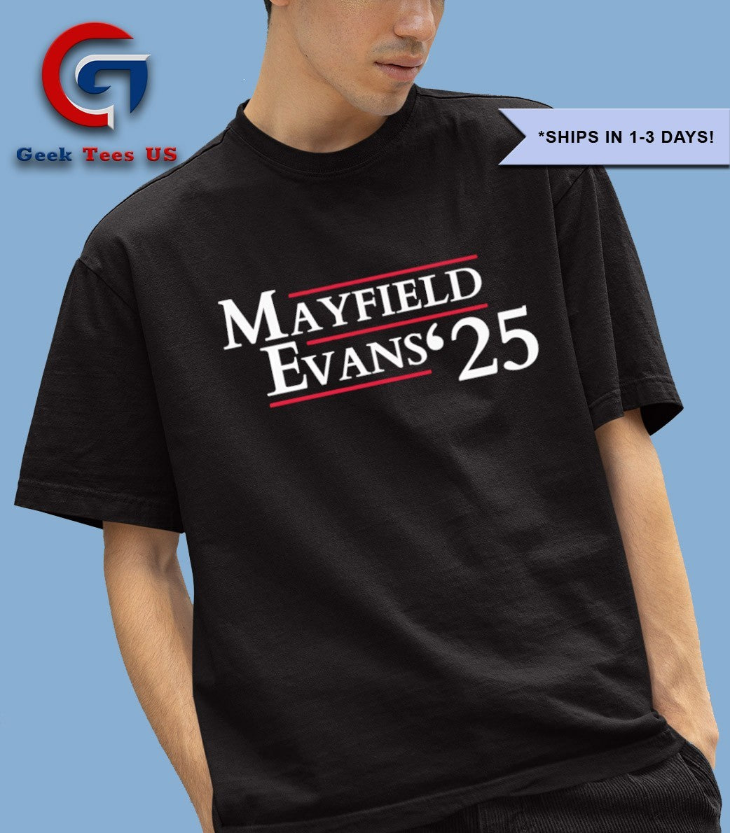 Baker Mayfield and Mike Evans 2025 Tampa Bay Buccaneers football shirt