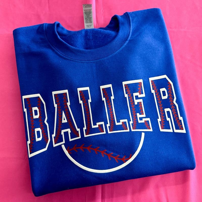 Baller Puff Print Gildan Sweatshirt T-Shirts, Hoodie | DripVista.com