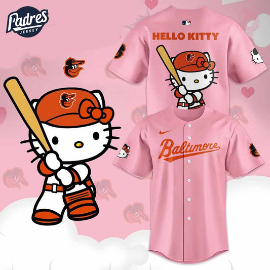 Baltimore Oriole Hello Kitty Pink Baseball Jersey - Padres Jersey Oasis: Elevate Your Baseball Style Game