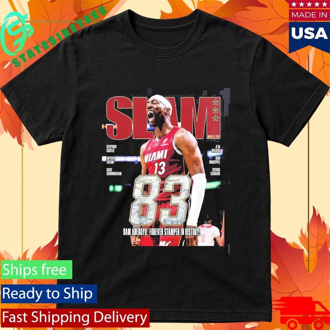 Bam Adebayo Miami Heat On The Cover Of SLAM 261 83 Points Forever Stamped In History T-Shirt