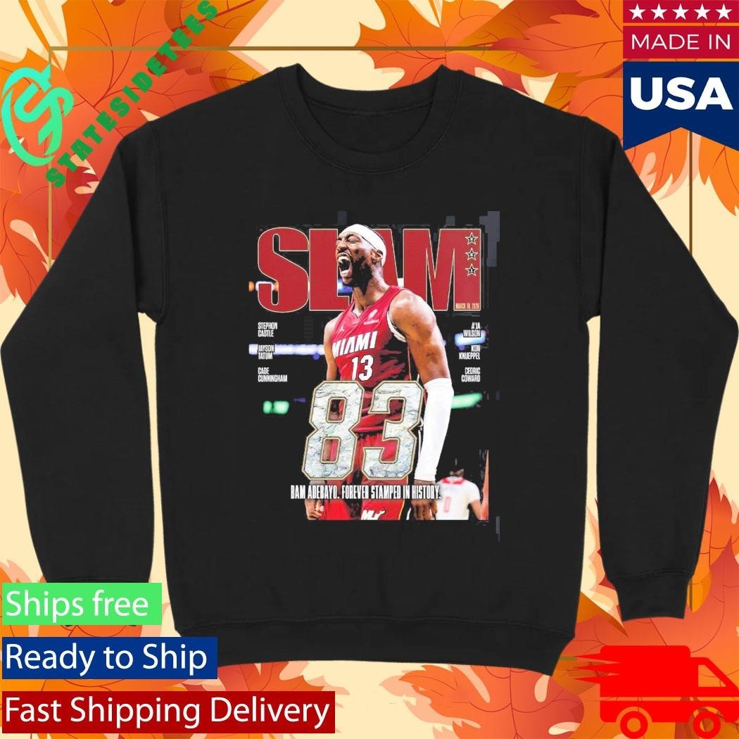 Bam Adebayo Miami Heat On The Cover Of SLAM 261 83 Points Forever Stamped In History T-Shirt