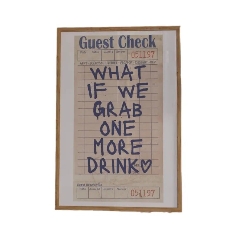 Bar Cart Decor, Trendy Guest Check Wall Art, What If We Grab One More Drink Poster Prints, Trendy Wall Art Prints, Poster Prints No Frame, Gifts For Friends, Gifts For Birthday Landscape Ornaments