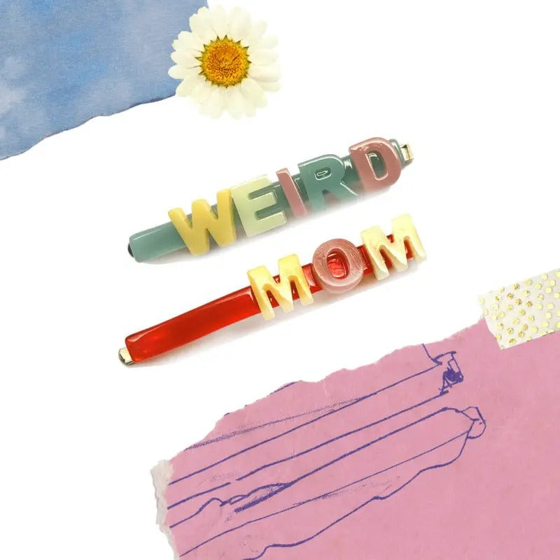 Weird Mom Hair Pin Clip Set / Barrettes (Plastic) T-Shirts, Hoodie, Sweatshirt | DripVista.com