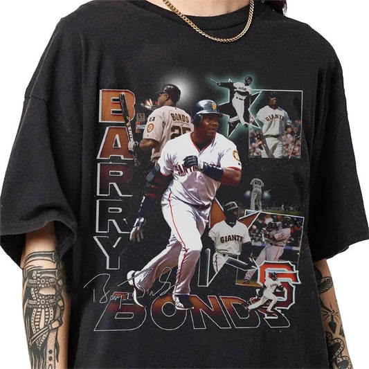 Barry Bonds 90s Vintage Bootleg Style T-Shirt, Classic Retro Graphic Unisex Tee Gift For Men and Women
