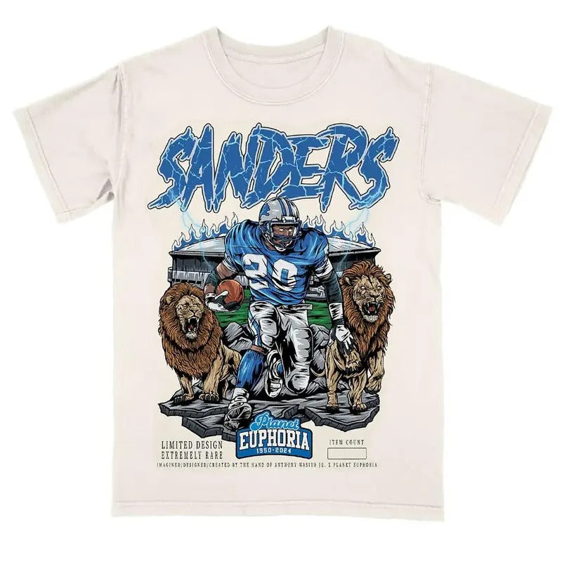 Barry Sanders Planet Euphoria Shirt Vintage 90s Football Graphic Tee for Men Women Fans Y2k Streetwear, shirt trend 2025