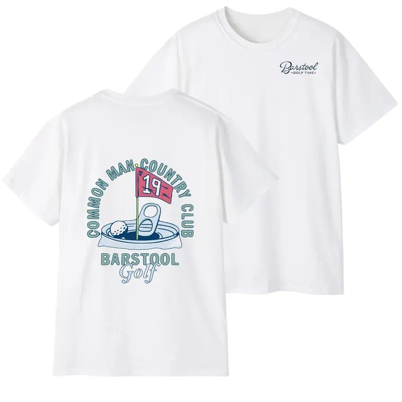 Barst00l Golf Common Man Country Club T-Shirt, Fun 19th Hole Design, Golf T-Shirt, Ideal for Casual Golf Lovers, Graphic...