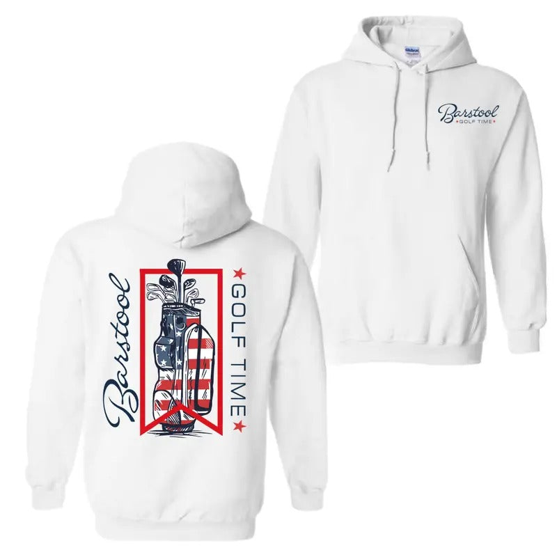 Barstool Golf Time Flag 2 Sided Hoodie T-Shirt, For Men And Women, Trendy Shirt