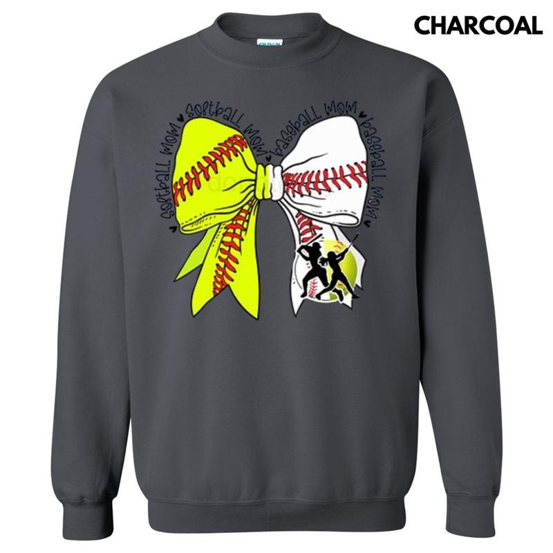 Baseball & Softball Mom Bow Sweatshirt