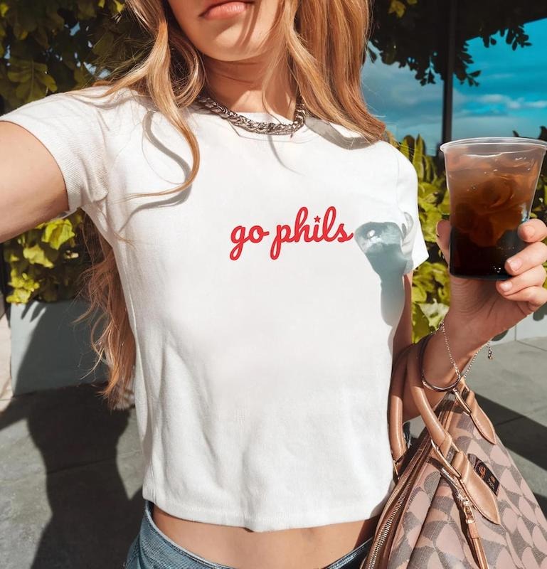 Baseball Baby Tee For Women, Philly Shirt, Gift For Philly Fan, Gift For Women, Trendy Summer Baseball Top