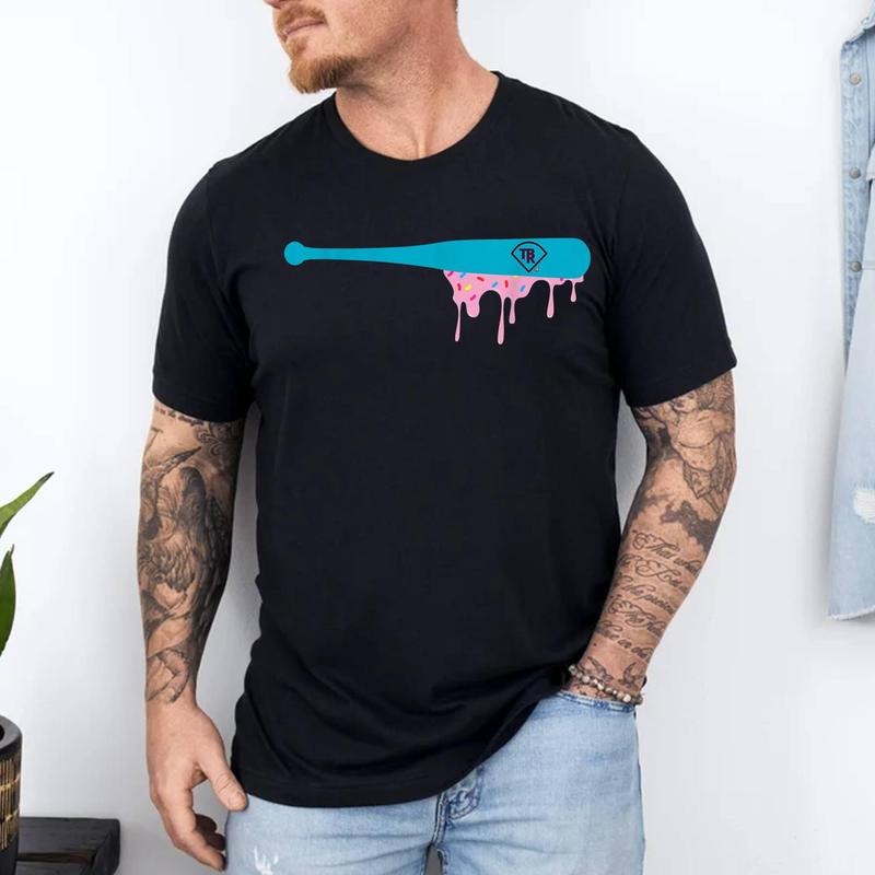 Baseball Bat with Sprinkles Drip Graphic T-Shirt | 100% Cotton Tee, Top Menswear Hoodie, Sweatshirt | DripVista.com