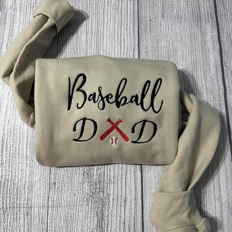 Baseball Dad embroidered sweatshirt;Baseball embroidered crewneck, baseball lover's sweatshirt; Father's Day gift; gift for him shirt