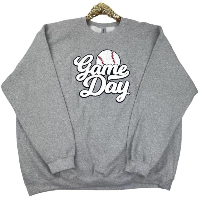 Baseball Game Day Patch Sweatshirt