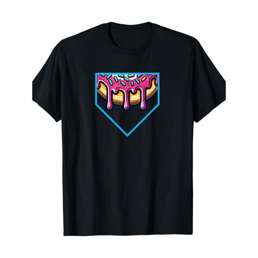 Baseball Home Plate Drip Shirt Ice Cream Softball& Baseball T-Shirt, Men's T-shirt, 220g made in usastyle{n002}2