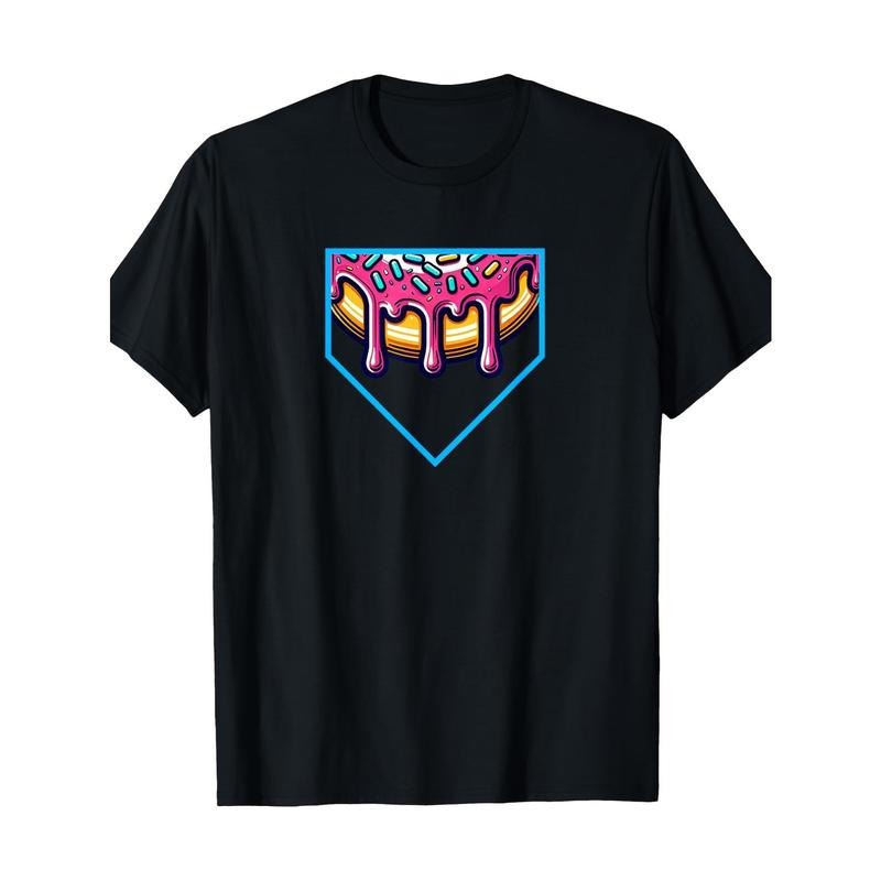 Baseball Home Plate Drip T-Shirt Ice Cream Softball and Baseball T-Shirt, Men's T-Shirt made in usa Hoodie, Sweatshirt