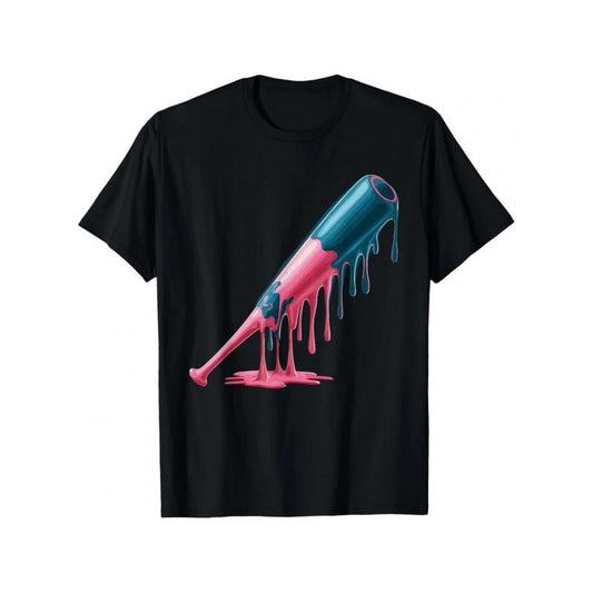 Baseball-Inspired Cotton T-Shirt with Bat Print - Casual, Breathable & Machine Washable for All Seasons made in usastyle{n002}2