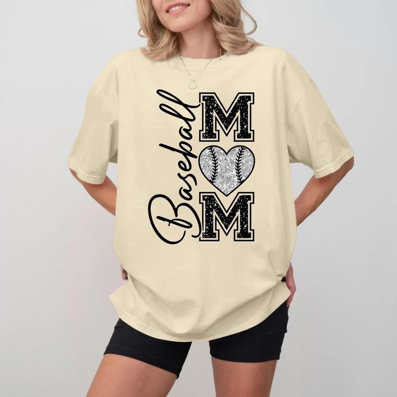 Baseball MOM Black & White Crewneck, Soft Cotton Unisex Shirt Hoodie, Sweatshirt | DripVista.com