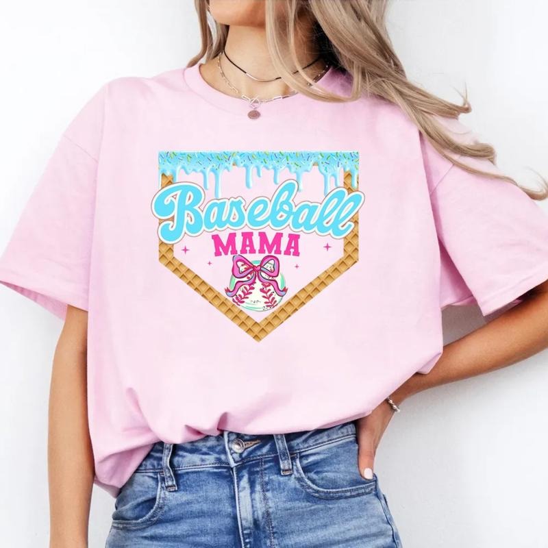Baseball Mama Shirt, Baseball Lovers Gift, Baseball Ice Cream Drip Shirt, Game Day Shirt, Sport Mom Tee, Mothers Day...