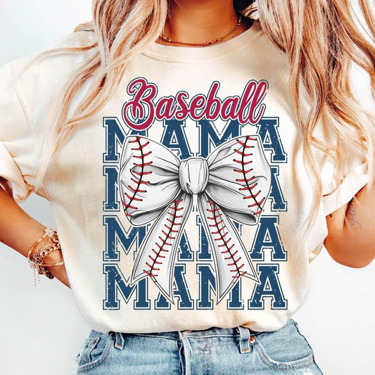 Baseball Mama T-Shirt, Baseball Coquette Bow Shirt, Baseball Mom T-Shirt, Game Day , Retro Baseball Mama T-Shirt, Mother's Day Gifts