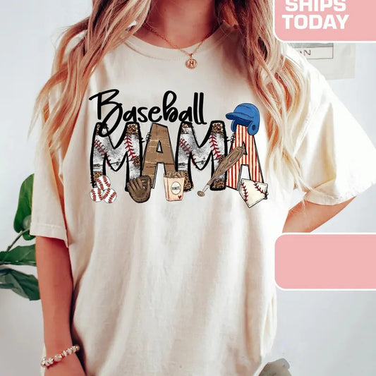 Baseball Mama Tee, Baseball Mom Shirt, Baseball Shirt For Women, Sports Mom Shirt, Mothers Day Gift, Family Baseball Shirt, Crew Neck Casual Cotton Striped Shirt Comfort Fabric Fit Top Womenswear Medium Underwear Summer Tshirt Lady Streetwear