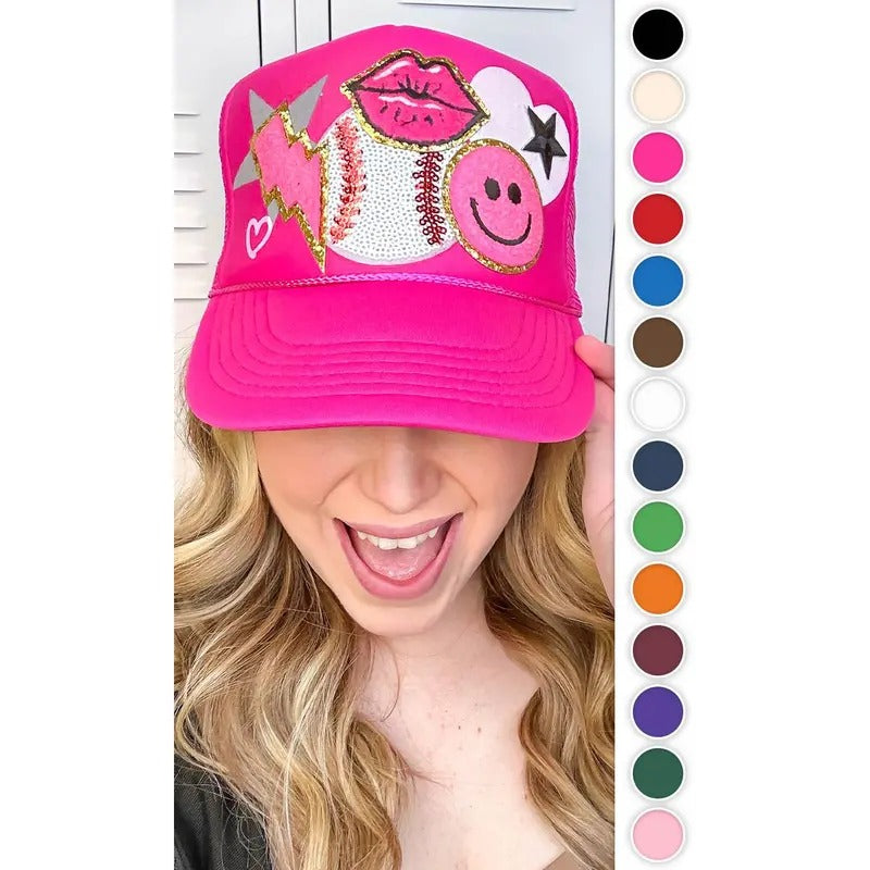 Baseball Patch Trucker Hat - Bold Game Day Vibes #BaseballPatchHat #TruckerStyle #SequinGlow T-Shirts, Hoodie, Sweatshirt